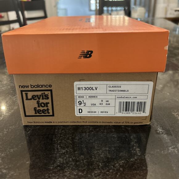 Levi's × New Balance Collaboration 1300 Orange Black M1300LV Men's Size 9.5 - Picture 13 of 16